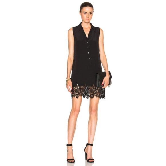 Equipment Dresses & Skirts - Equipment Lucida Silk Black Sleeveless Shirt Dress